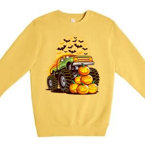 Funny Halloween Monster Truck Premium Crewneck Sweatshirt