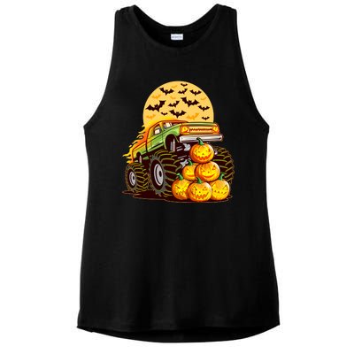 Funny Halloween Monster Truck Ladies PosiCharge Tri-Blend Wicking Tank