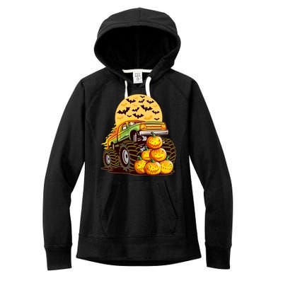 Funny Halloween Monster Truck Women's Fleece Hoodie