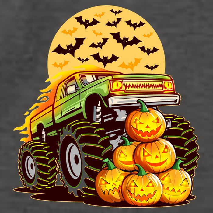 Funny Halloween Monster Truck Vector Backpack