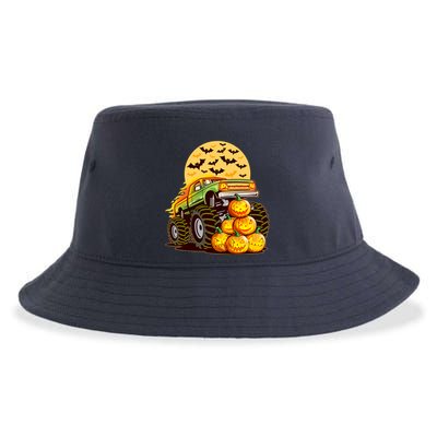 Funny Halloween Monster Truck Sustainable Bucket Hat