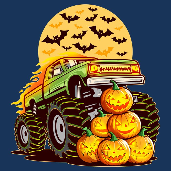 Funny Halloween Monster Truck Sustainable Bucket Hat