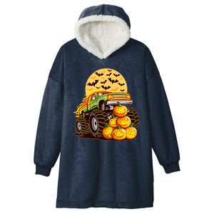 Funny Halloween Monster Truck Hooded Wearable Blanket