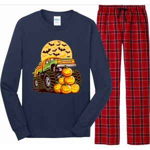 Funny Halloween Monster Truck Long Sleeve Pajama Set