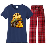 Funny Halloween Monster Truck Women's Flannel Pajama Set