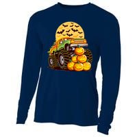 Funny Halloween Monster Truck Cooling Performance Long Sleeve Crew