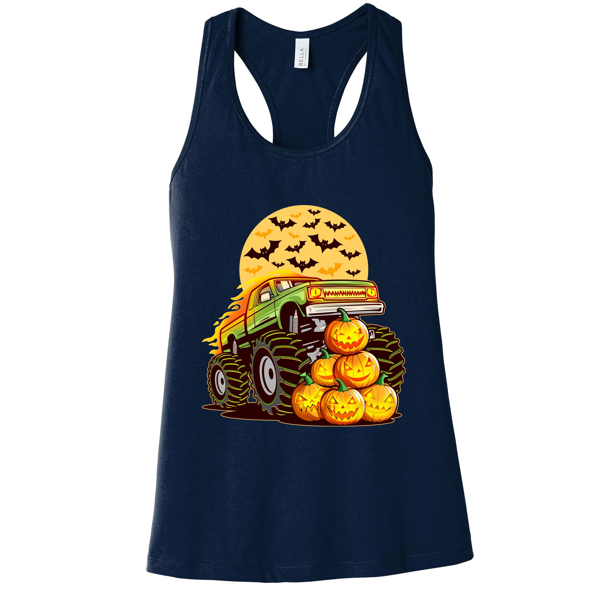 Funny Halloween Monster Truck Womens Tank Top