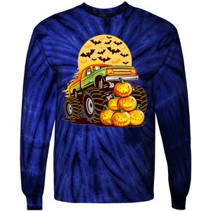 Funny Halloween Monster Truck Tie-Dye Long Sleeve Shirt