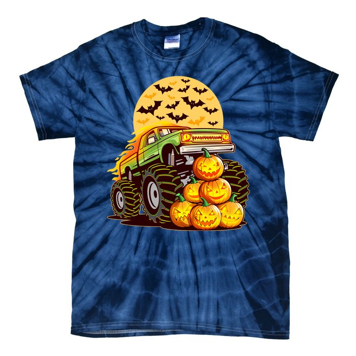 Funny Halloween Monster Truck Tie-Dye T-Shirt