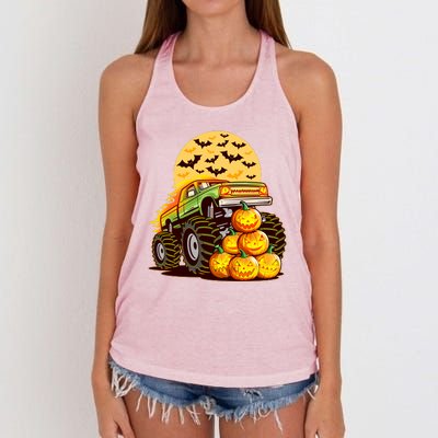 Funny Halloween Monster Truck Women's Knotted Racerback Tank