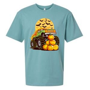 Funny Halloween Monster Truck Sueded Cloud Jersey T-Shirt