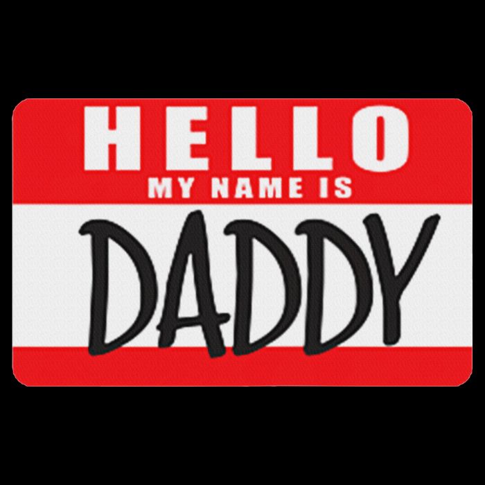 Funny Hello My Name Is Daddy Name Tag 16 in Basic Backpack
