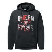 Funny Horror Movie Gift Scary Queen Of Horror Mother's Day Performance Fleece Hoodie