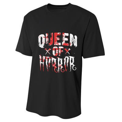 Funny Horror Movie Gift Scary Queen Of Horror Mother's Day Performance Sprint T-Shirt