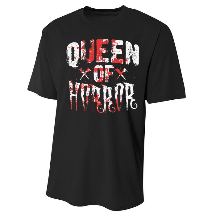 Funny Horror Movie Gift Scary Queen Of Horror Mother's Day Performance Sprint T-Shirt