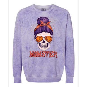 Funny Halloween Momster Monster Skull Colorblast Crewneck Sweatshirt