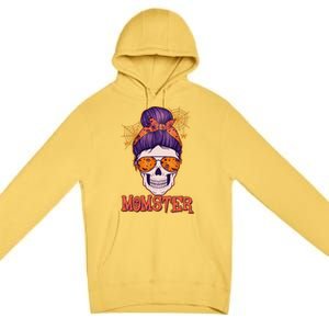 Funny Halloween Momster Monster Skull Premium Pullover Hoodie