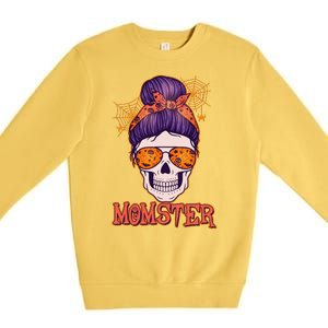 Funny Halloween Momster Monster Skull Premium Crewneck Sweatshirt