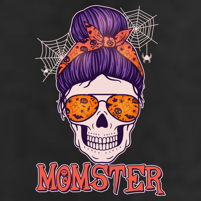 Funny Halloween Momster Monster Skull 7 Panel Mesh Trucker Snapback Hat