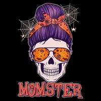 Funny Halloween Momster Monster Skull 16 in Basic Backpack