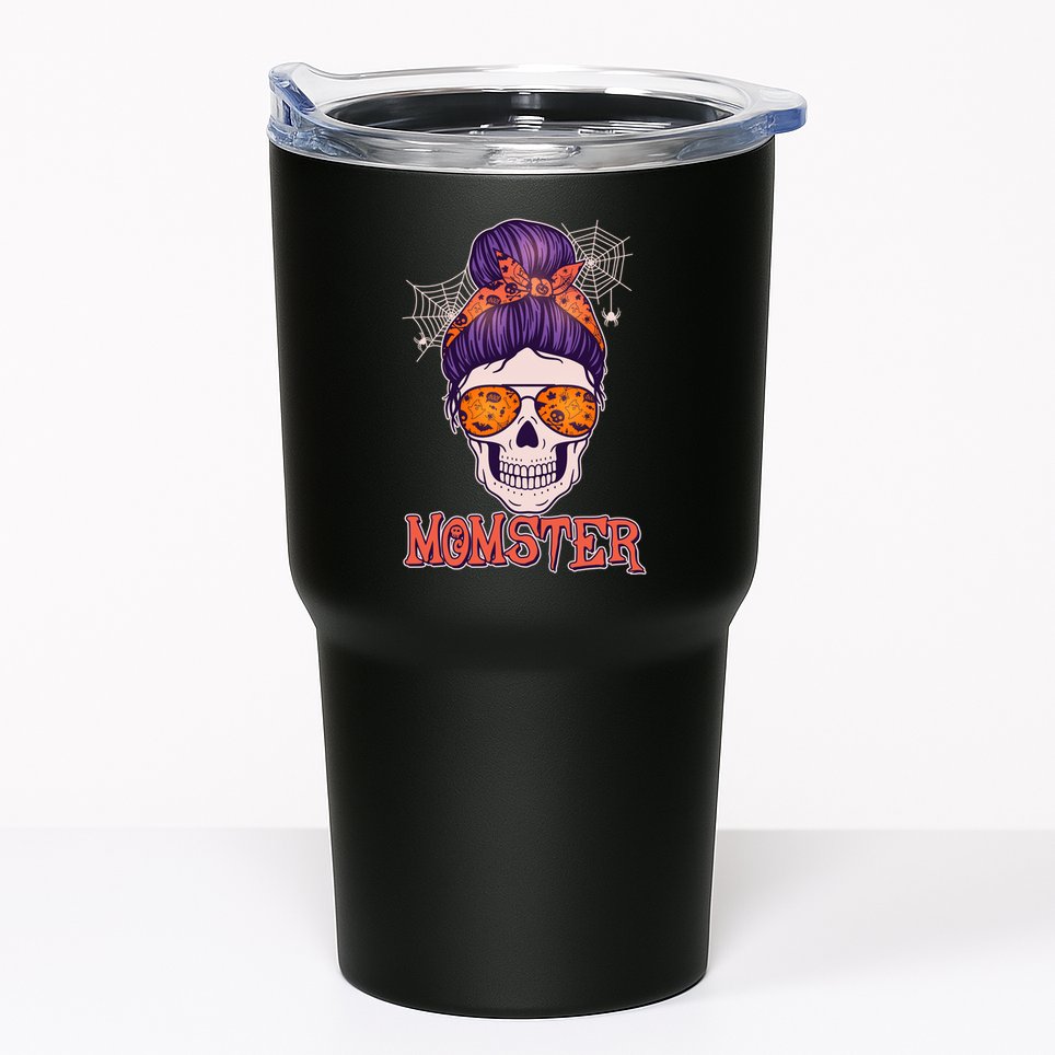 Funny Halloween Momster Monster Skull Tumbler