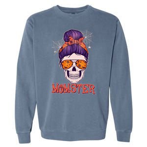 Funny Halloween Momster Monster Skull Garment-Dyed Sweatshirt