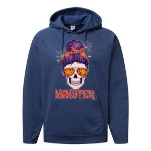 Funny Halloween Momster Monster Skull Performance Fleece Hoodie