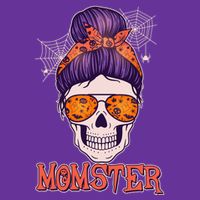 Funny Halloween Momster Monster Skull Button