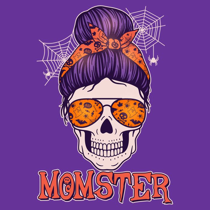Funny Halloween Momster Monster Skull Button