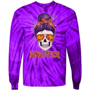 Funny Halloween Momster Monster Skull Tie-Dye Long Sleeve Shirt