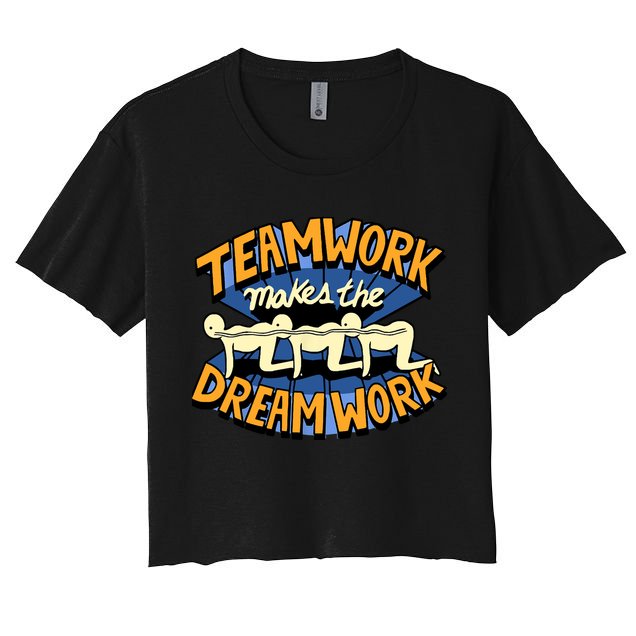 Funny Horror Movie Halloween Team Work Make Dream Centipede Crop Top