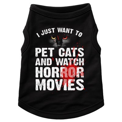 Funny Horror Movie For Cat Lover Halloween Doggie Tank