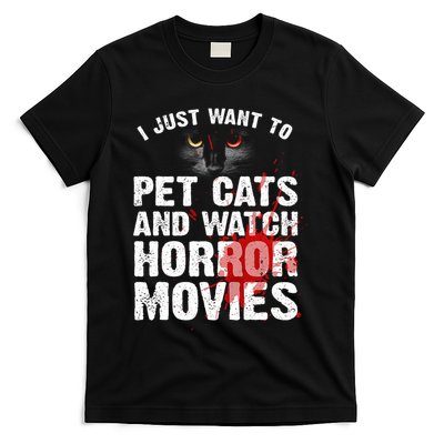 Funny Horror Movie For Cat Lover Halloween T-Shirt