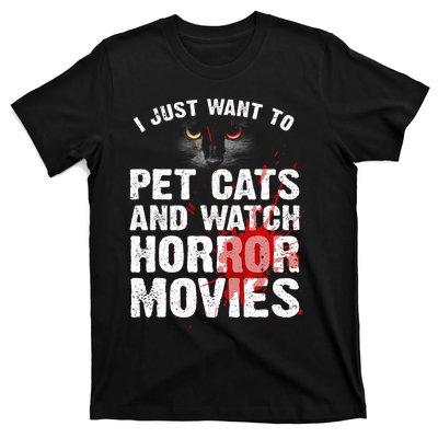 Funny Horror Movie For Cat Lover Halloween T-Shirt