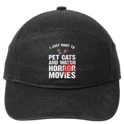 Funny Horror Movie For Cat Lover Halloween 7-Panel Snapback Hat