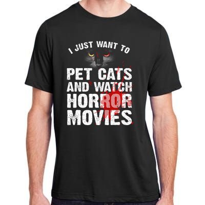 Funny Horror Movie For Cat Lover Halloween Adult ChromaSoft Performance T-Shirt