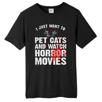 Funny Horror Movie For Cat Lover Halloween Tall Fusion ChromaSoft Performance T-Shirt