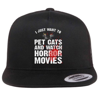 Funny Horror Movie For Cat Lover Halloween Flatbill Hat