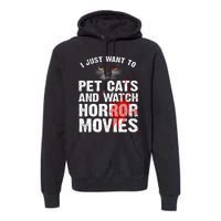 Funny Horror Movie For Cat Lover Halloween Premium Hoodie