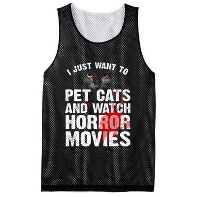 Funny Horror Movie For Cat Lover Halloween Mesh Reversible Basketball Jersey Tank