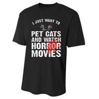 Funny Horror Movie For Cat Lover Halloween Performance Sprint T-Shirt