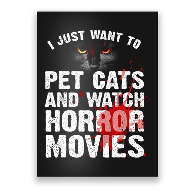 Funny Horror Movie For Cat Lover Halloween Poster