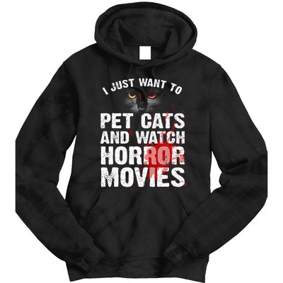 Funny Horror Movie For Cat Lover Halloween Tie Dye Hoodie