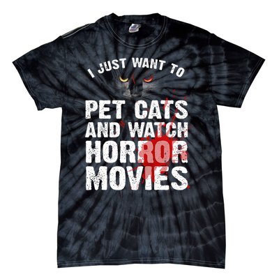 Funny Horror Movie For Cat Lover Halloween Tie-Dye T-Shirt