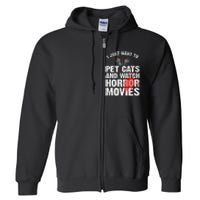 Funny Horror Movie For Cat Lover Halloween Full Zip Hoodie