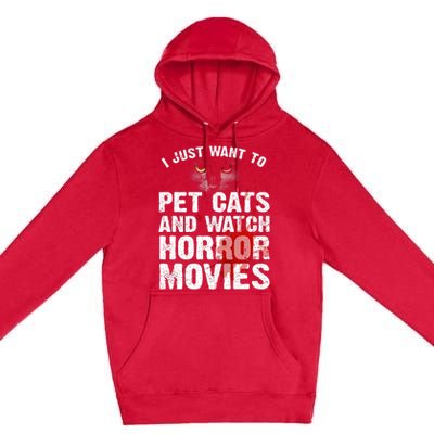 Funny Horror Movie For Cat Lover Halloween Premium Pullover Hoodie