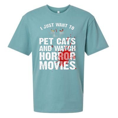 Funny Horror Movie For Cat Lover Halloween Sueded Cloud Jersey T-Shirt