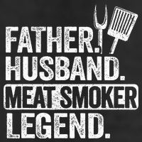 Father Husband Meat Smoker Legend Grilling Dad Meat Smoking 7 Panel Mesh Trucker Snapback Hat