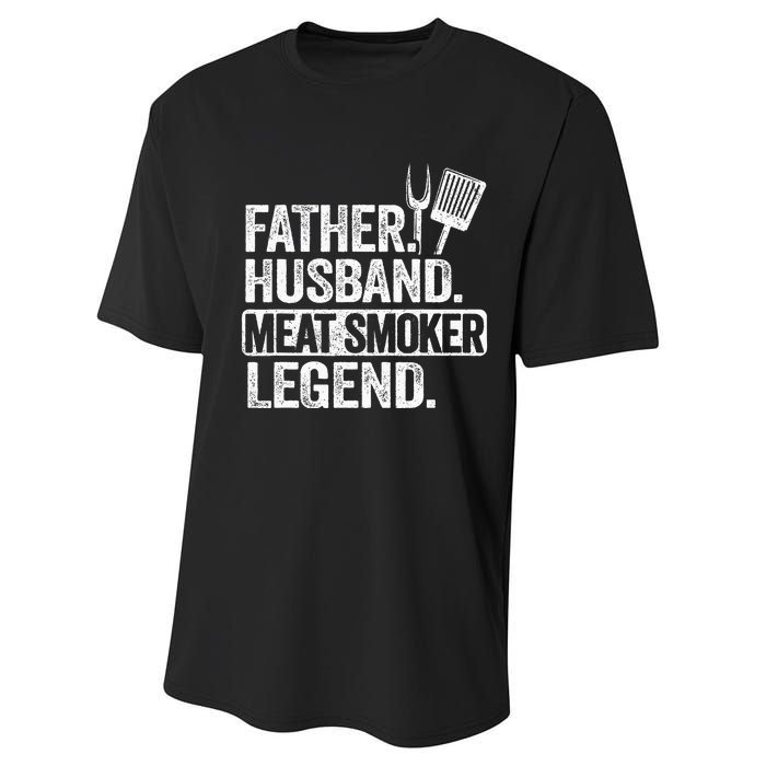 Father Husband Meat Smoker Legend Grilling Dad Meat Smoking Performance Sprint T-Shirt