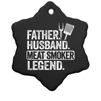 Father Husband Meat Smoker Legend Grilling Dad Meat Smoking Ceramic Star Ornament